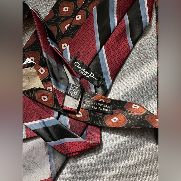 Giorgio Armani Cristian Dior Cravatte Ties Set of 2 - Picture 4 of 7